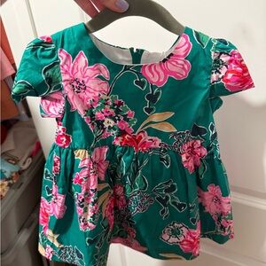 Lilly Pulitzer Pink and Green Floral Toddler Dress Brand New with Tags